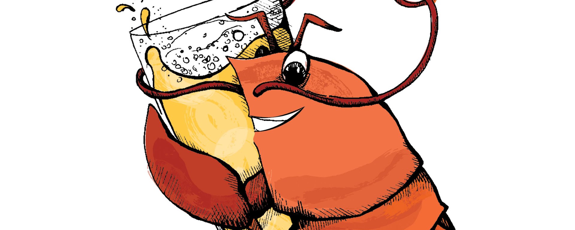 Boston Lobster drinking an IPA